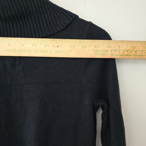 Hollister Sweater Womens Medium Navy Blue Pockets Mock Neck Preppy - Picture 7 of 9